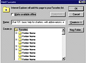 IE Add Favorite Dialog Box